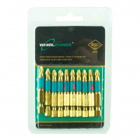 Набор бит кованых Cr-MO, PH2, 50 мм, 10 штук, золото, Тайвань