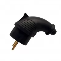 Вилка угловая черная 16 А, каучук (2036)